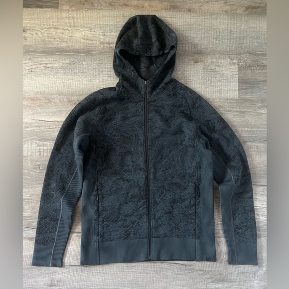Lululemon End State Jacket Large Graphite Grey Black Full Zip Hooded Run Gym - Picture 6 of 11